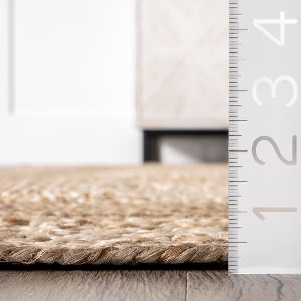 Nuloom Bronya Solid Tiled Jute Area Rug