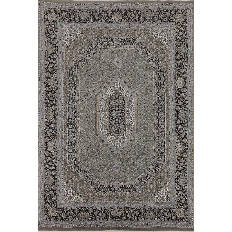Green Geometric Tabriz Turkish Area Rug Machine Made Carpet - 8'2" x 11'8"