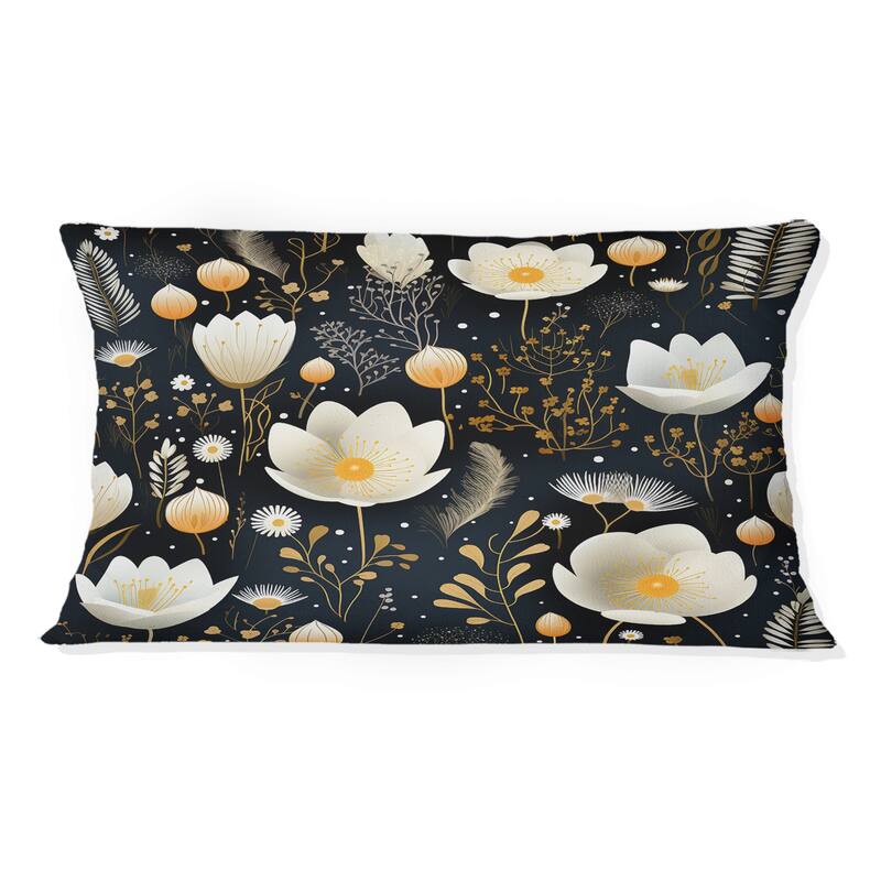 Designart "Divine Dreams Floral Pattern V" Floral Printed Throw Pillow