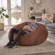 Madison Faux Suede 5-foot Beanbag Chair by Christopher Knight Home - Brown