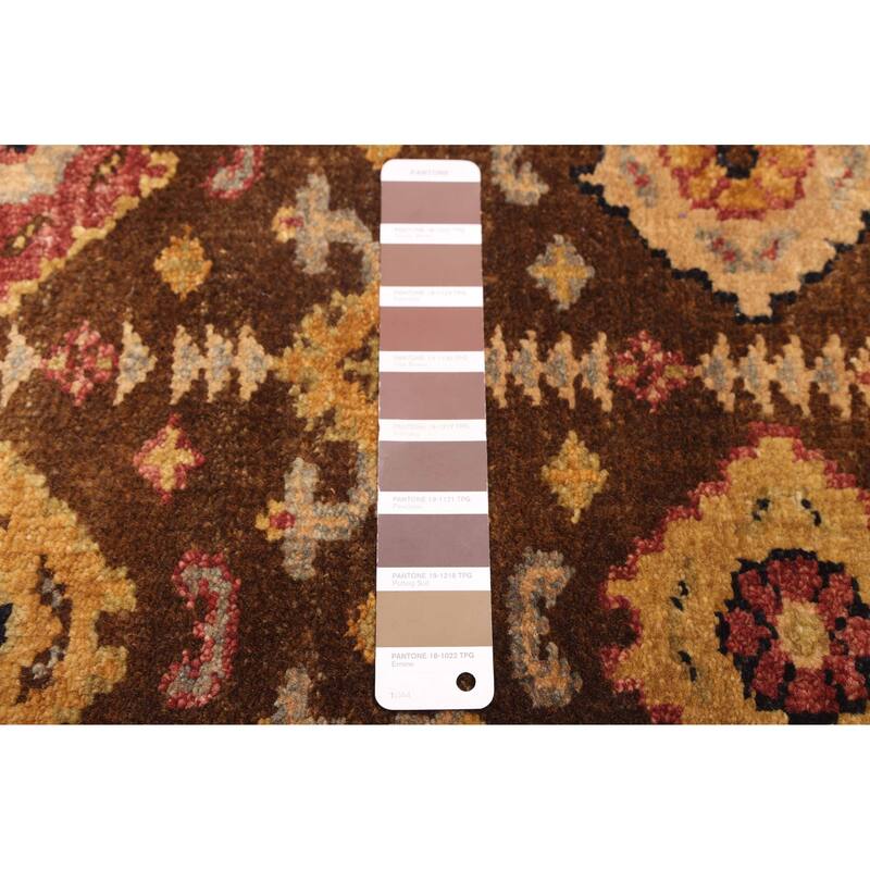 ECARPETGALLERY Hand-knotted Finest Agra Jaipur Dark Brown Wool Rug - 2'6 x 8'1