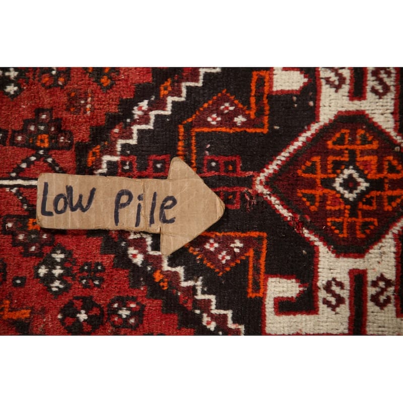 Vegetable Dye Qashqai Persian Vintage Rug Hand-knotted Wool Carpet - 3'6"x 5'3"