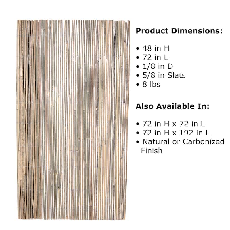 Split Bamboo Slat Screen Fencing Natural Finish Decorative Fence Roll