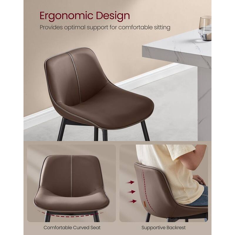 Contemporary Set of 2 Bar Stools - Stylish Seating Solution for Home