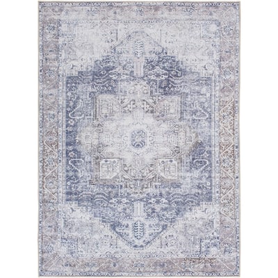 Livabliss Zakariya Vintage Medallion Machine Washable Area Rug