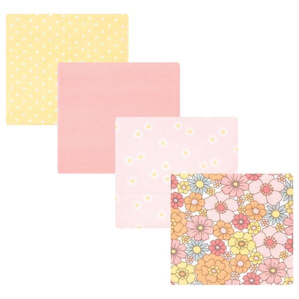 slide 1 of 1, Hudson Baby Infant Girl Cotton Rich Flannel Receiving Blankets, Peace Love Flowers, One Size - Peace Love Flowers - One Size One Size - Peace Love Flowers