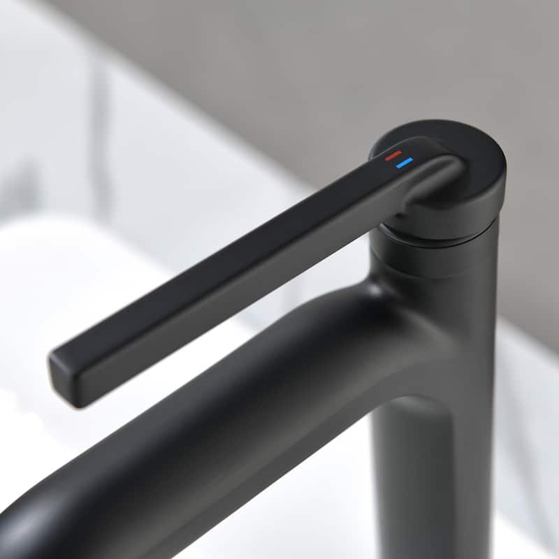 9 in.H Modern Matte Black/ Brushed Gold Single Handle Bathroom Faucet includes Hardware