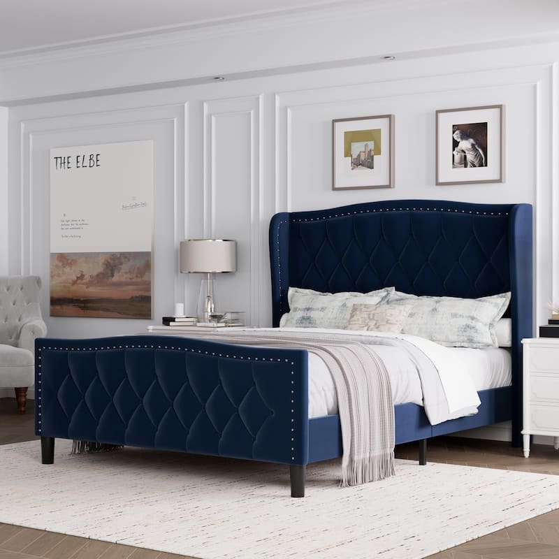 Bed Frame with 4 Storage Drawers and Headboard