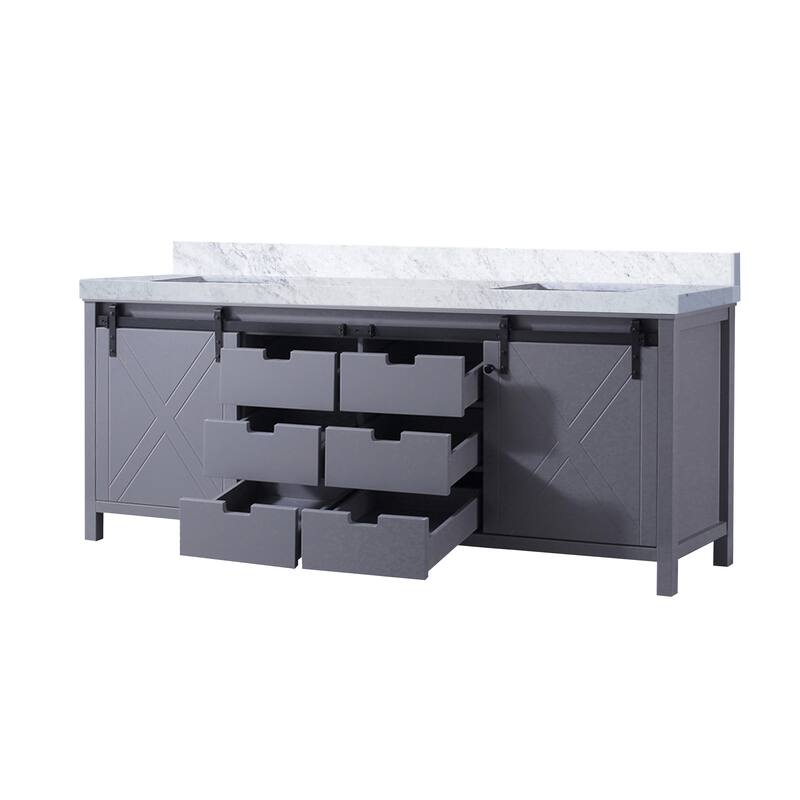 Marsyas Bath Vanity and Carrara Marble Countertop