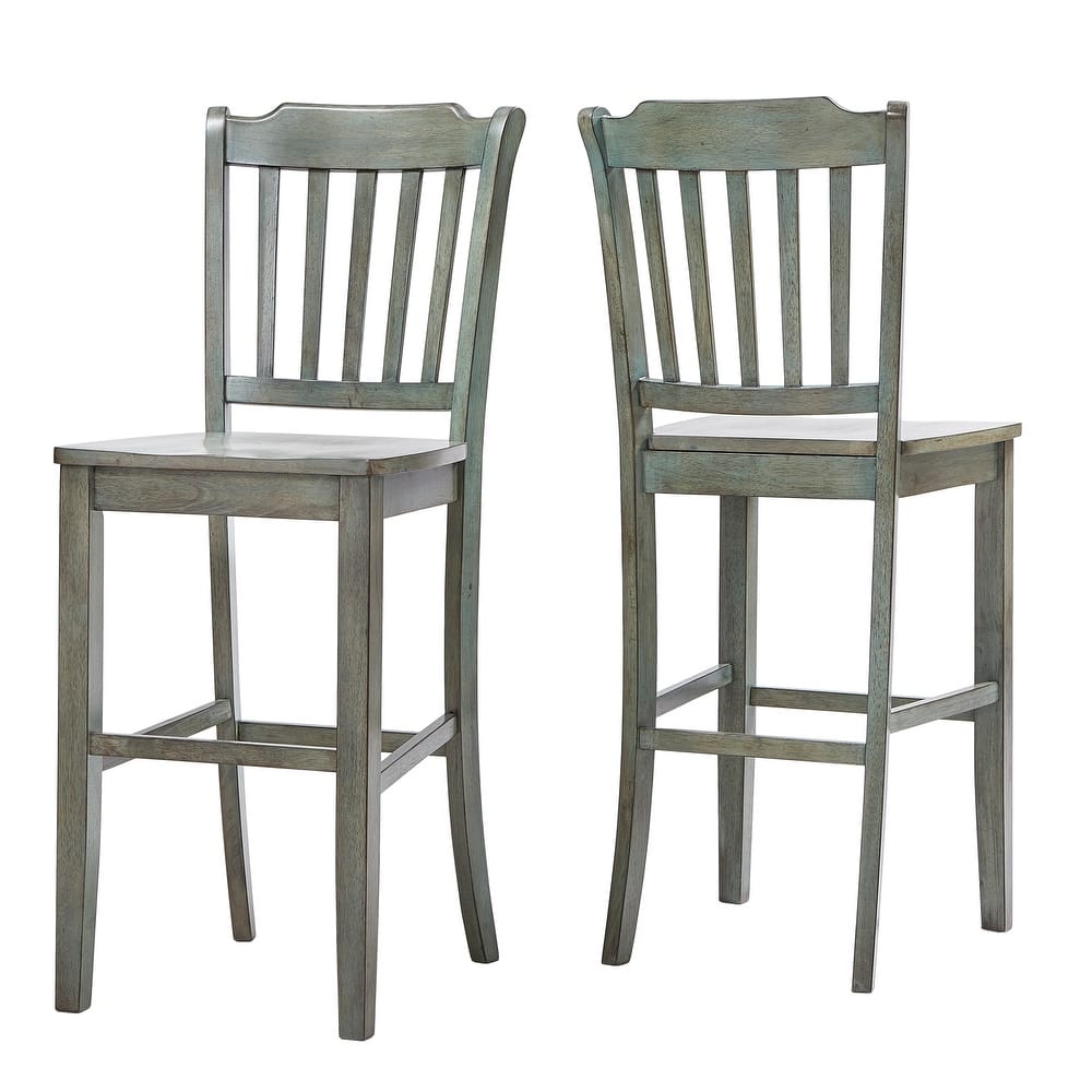 Eleanor Slat Back Bar Height Chairs (Set of 2) by iNSPIRE Q Classic