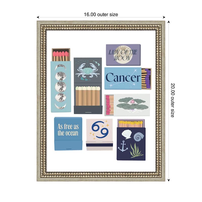 Kate and Laurel Cancer Matchbooks 14x18 FC by Megan Ryan Framed Wall Art Print