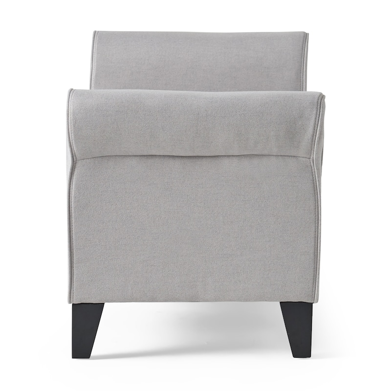 Rolled Arm Upholstered Storage Ottoman Bench