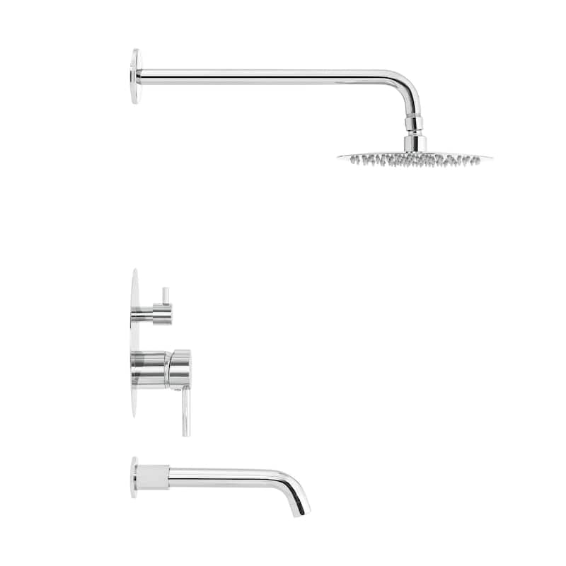 Ivy Single-Handle 1-Spray Tub And Shower Faucet In Chrome (Valve Included) - 17.5" x 11.88" x 5.88"