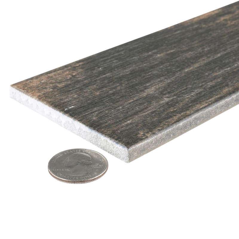 Merola Tile Bora Dark 3-1/8" x 17-1/2" Porcelain Floor and Wall Tile