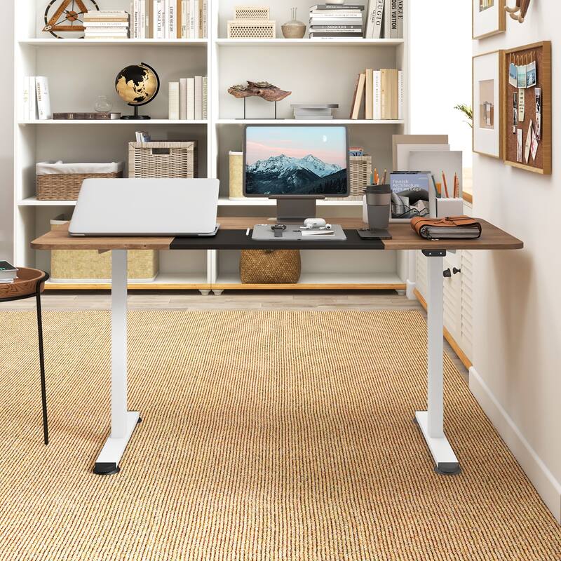 Gymax 55'' Electric Standing Desk Height Adjustable Home Office Table