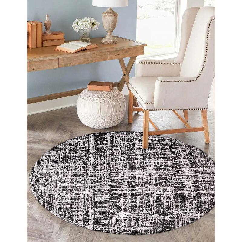 ECARPETGALLERY Hand-knotted Legacy Black, Light Grey Silk, Wool Rug - 8'0 x 8'0