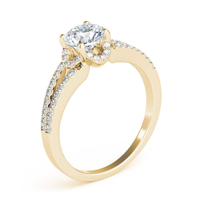 Auriya 14k Yellow Gold Lab Grown Round Diamond Halo Engagement Ring 0.50 to 5.00 ct. tw. (F-G VS)