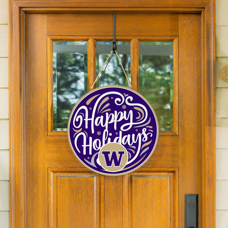 University of Washington 18" x 18" Happy Holidays Door Décor Wall Sign - 18" x 18"