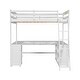 preview thumbnail 13 of 28, Full Size Wood Loft Bed with Desk, Drawers and Storage Shelves