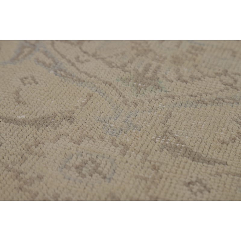 Floral Beige Tabriz Persian Area Rug Hand-Knotted Wool Carpet - 9'6"x 12'10"