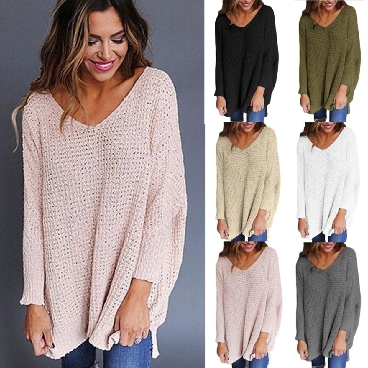 Shop 6 Colors Sweater Tops Autumn Winter Long Sleeve Casual Knit