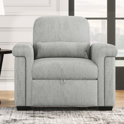 Living Room Lounger Chair 3 in 1 Convertible Sleeper Chair with Pillow