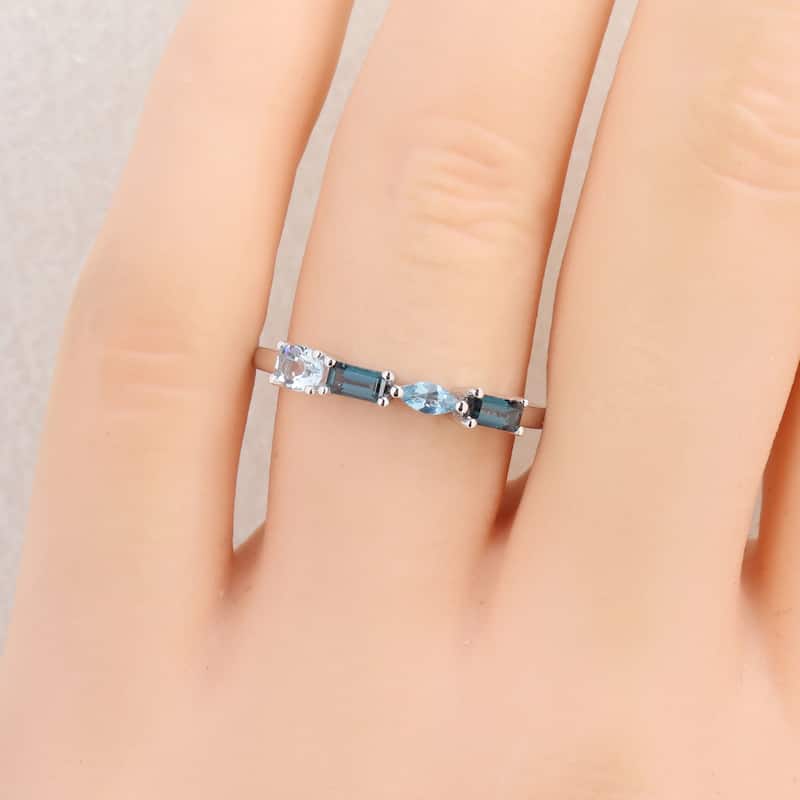 Miadora Multi-Gem Four Stone Ring Sterling Silver