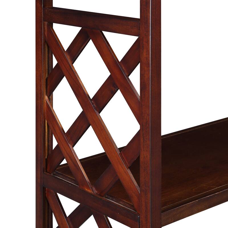 3-Tier Console Sofa Table Hallway Tables with Open Storage Shelf, Bookshelf, Living Room Narrow Accent Entryway Table