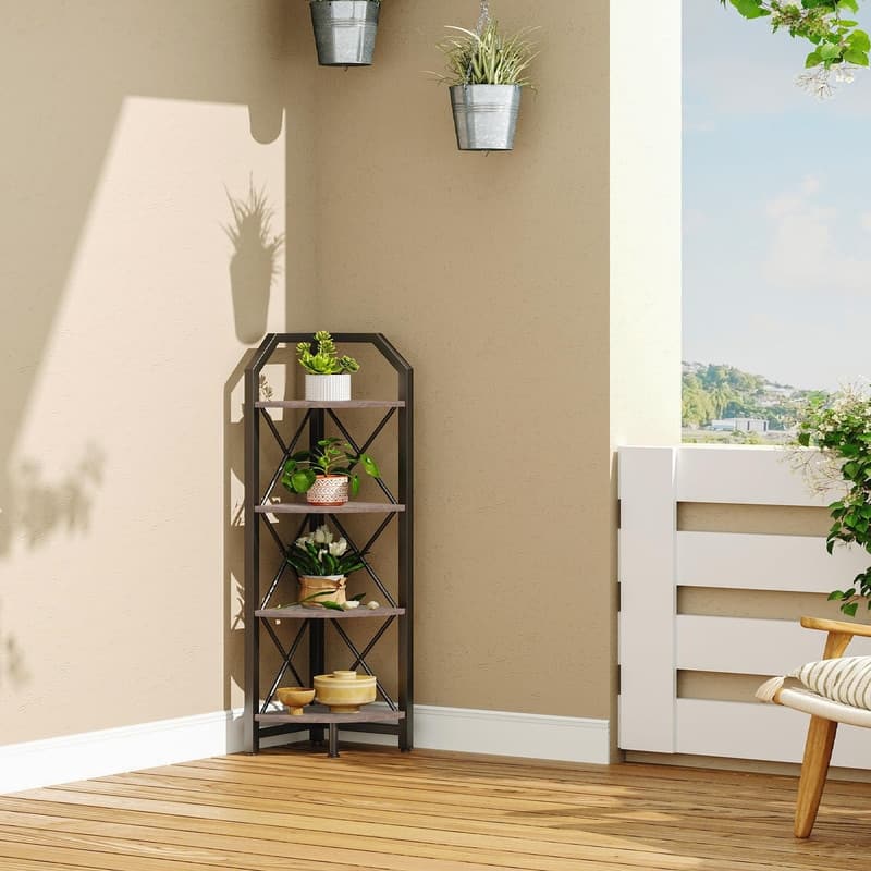47.6" Corner Shelf - 11.8"D x 11.8"W x 47.6"H