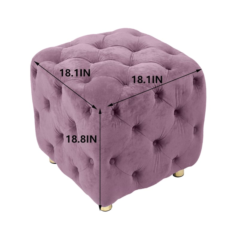 Modern Velvet Upholstered Ottoman