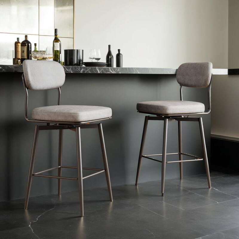 360 ° Rotating Bar Chair Bar Stool bar stools set of 2 piece set with leather cushions and iron brackets, home kitchens