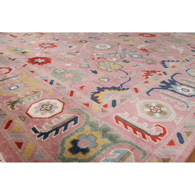 Transtional Oushak Style Area Rug Handmade Wool Carpet - 9'0"x 11'10"