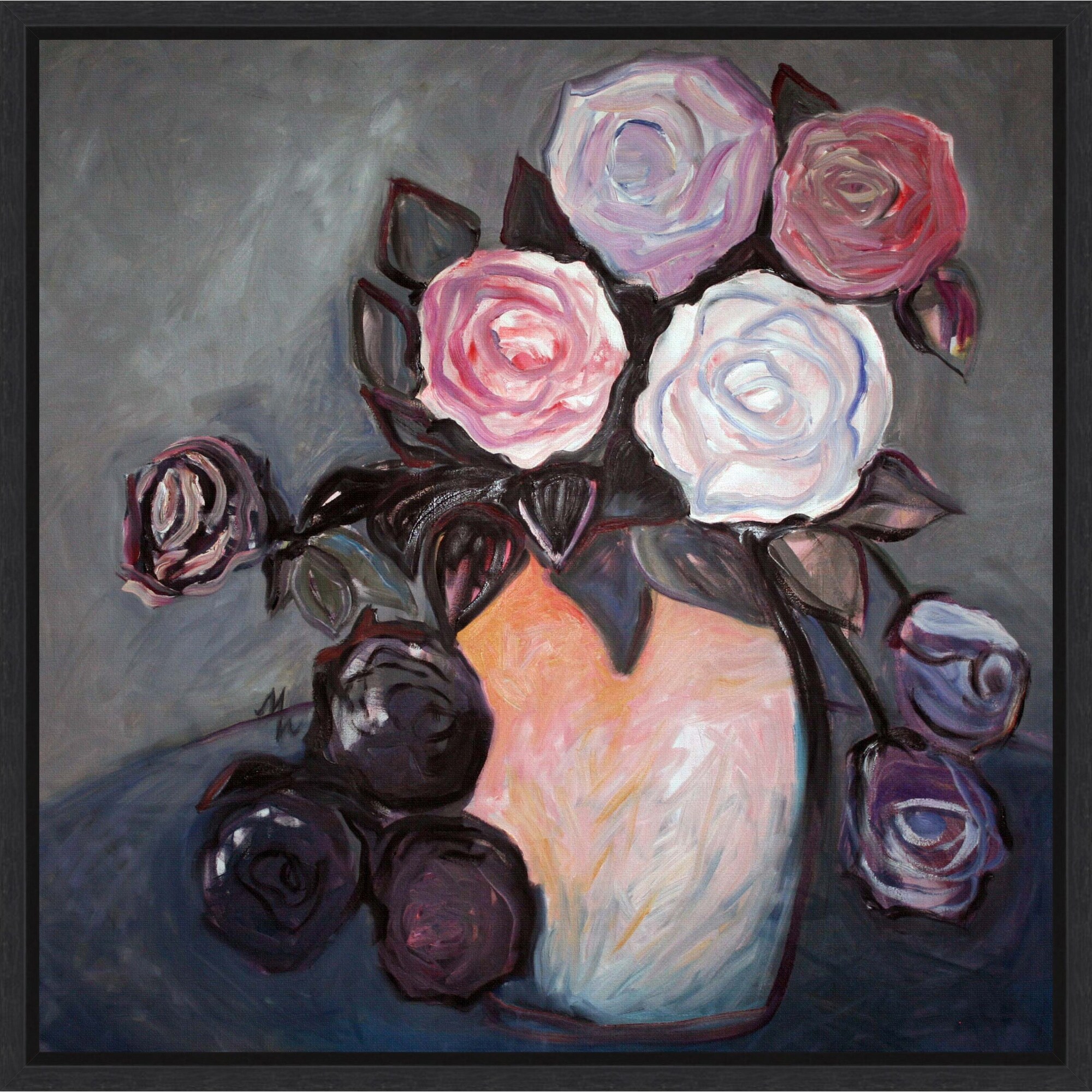 Essential Roses by Marina Nelson Framed Canvas Wall Art