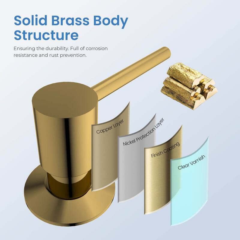 Kitchen Lead Free Solid Brass Construction Soap Dispenser