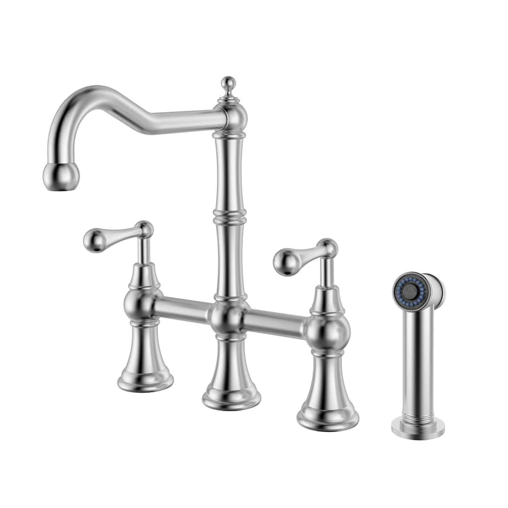 Whitehaus Waterhaus 1.5 GPM Bridge Kitchen Faucet with Side Spray
