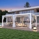 preview thumbnail 148 of 188, EROMMY Outdoor Louvered Pergola Gazebo with Adjustable Aluminum Rainproof Roof