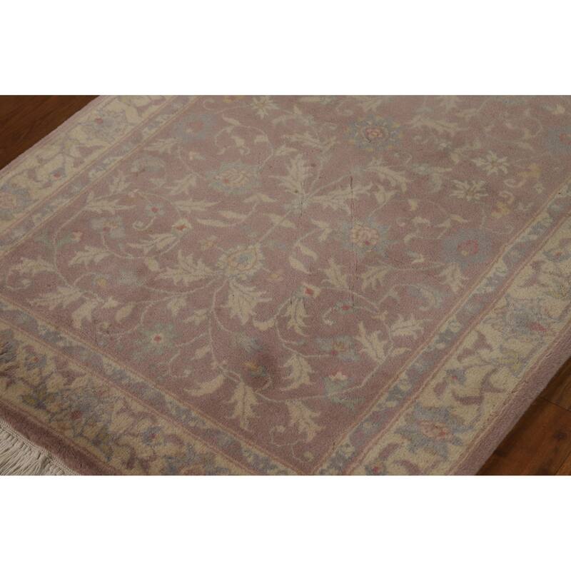 Hand Knotted Oriental 100% Wool Carpet Traditional All-Over Pink Art Deco Area Rug - 5' 0'' X 3' 0''