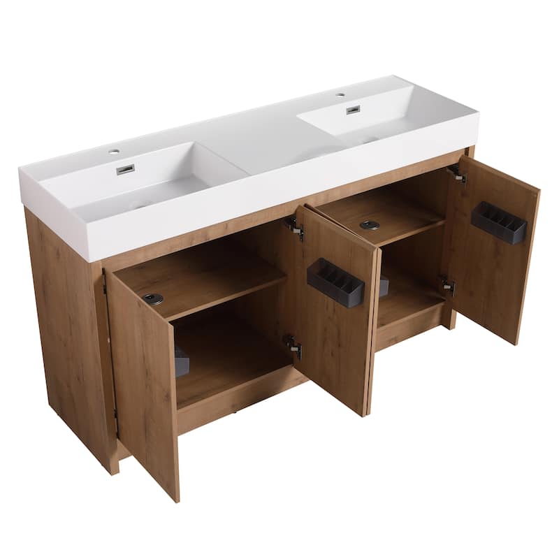 Beingnext 24"/30"/48"/60" Bathroom Vanity with Sink, Freestanding Bathroom Vanity with Soft Close Door