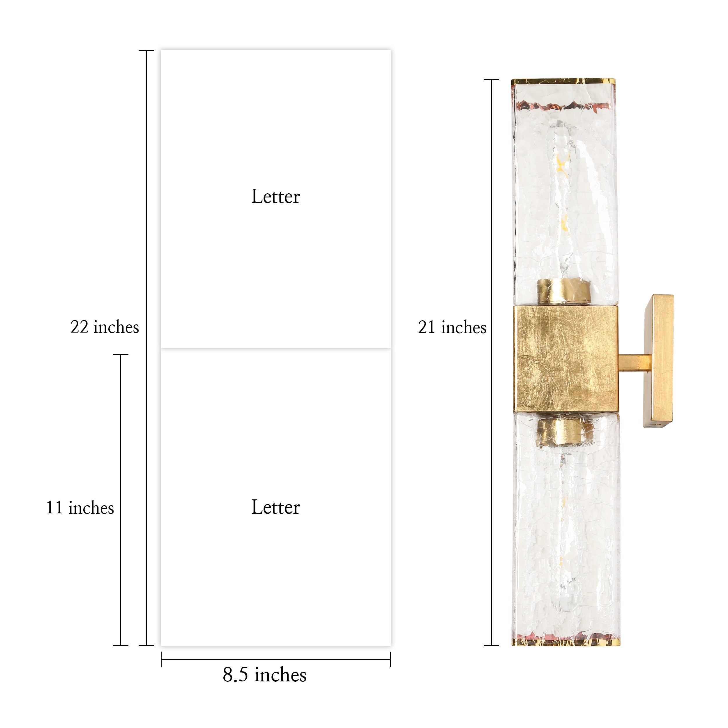 Luxmira Modern Luxury Glam Gold Large Bathroom Sconce with Art