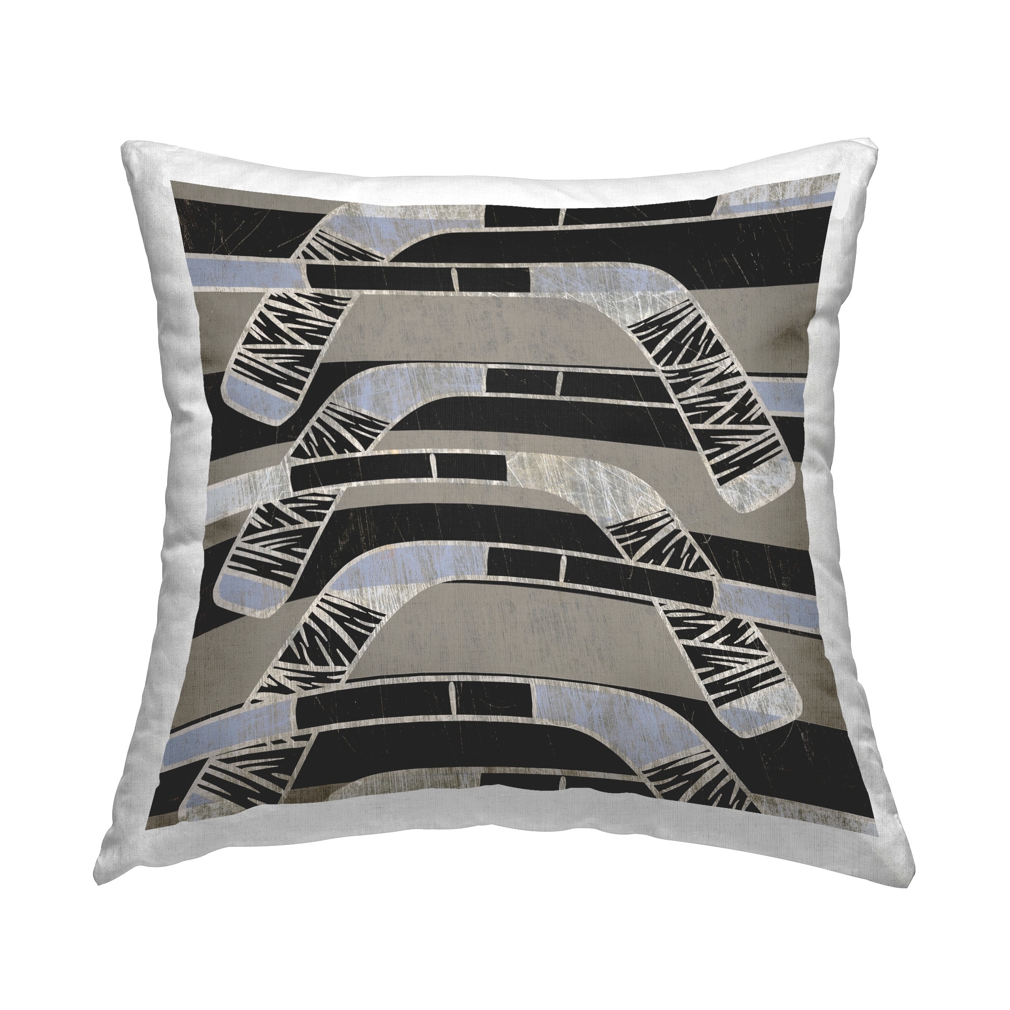 Stupell Striped Hockey Sticks Decorative Printed Throw Pillow Design by Lil' Rue