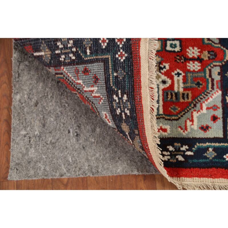 Orange Geometric Kazak Indian Accent Rug Hand-Knotted Wool Carpet - 2'0"x 3'0"
