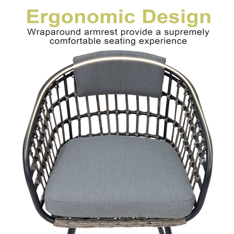 5/7/11-Piece Set Outdoor Aluminum Extendable Patio Dining Table Set with Rattan Chairs