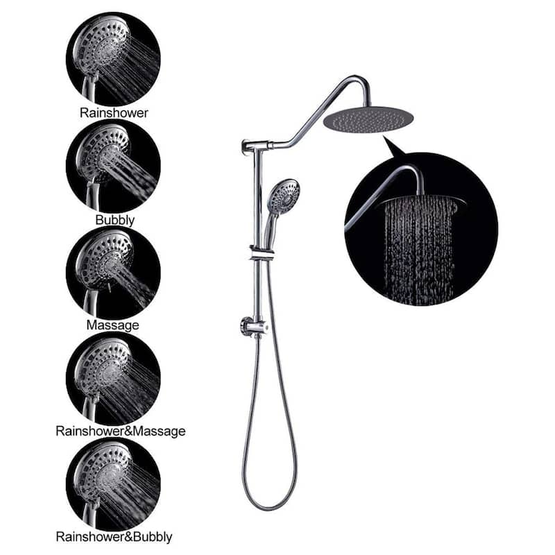 10 Inch Chrome Rain Shower Head with Handheld