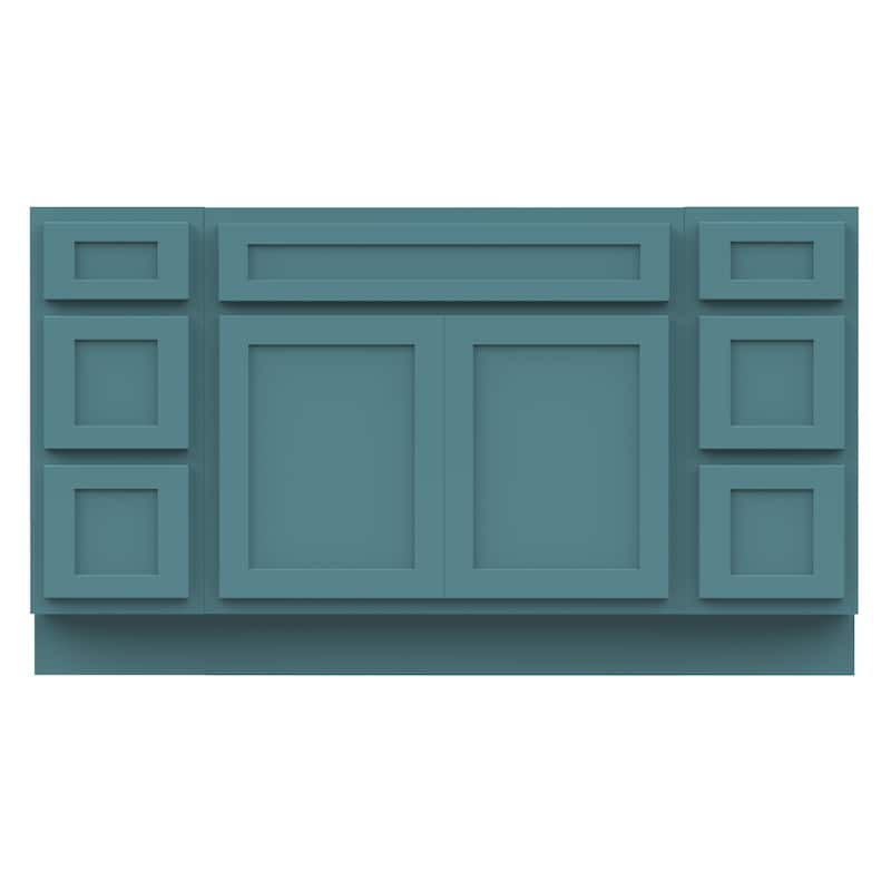 Vanity Art 60" Oak Freestanding Bathroom Vanity Cabinet without Top - Green
