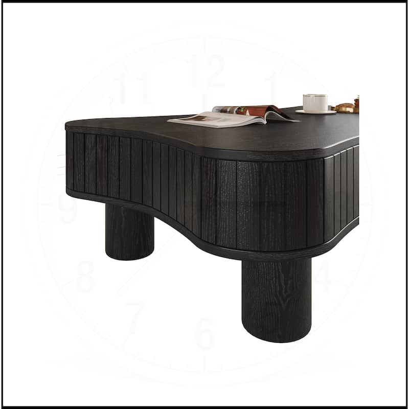 42" Lift Top Coffee Table with Fluted Panel Hidden Storage