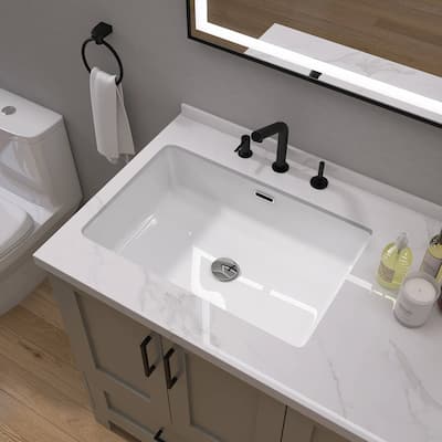 23 5/8" X 15 1/2" Vessel Sink Rectrangle Undermount Bathroom Sink With Overflow - Rectrangle Undermount Bathroom Sink316