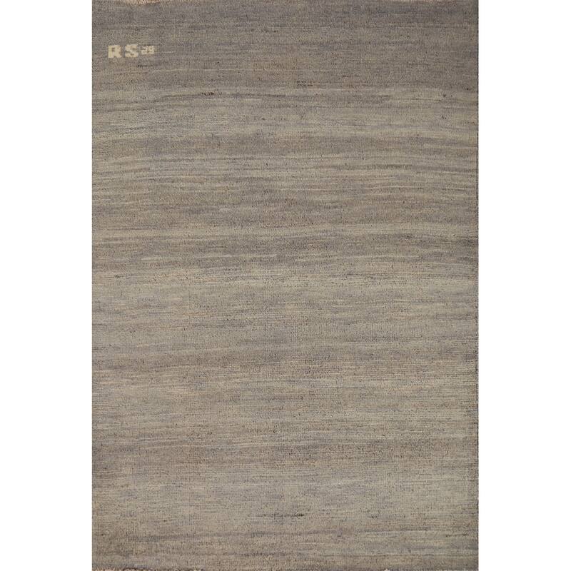 Striped Gabbeh Modern Foyer Rug Handmade Wool Carpet - 2'8"x 3'11"