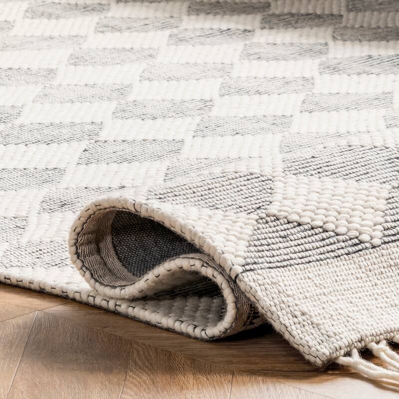 Fractal Diamond Wool Area Rug