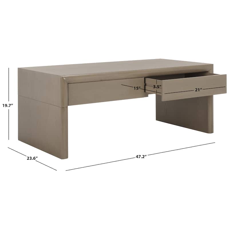 SAFAVIEH Home Collection Rune Coffee Table W/ Drawers - 47" L x 24" D x 20" H