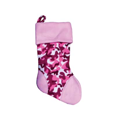18 inch Pink & Camo Stocking
